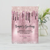 Chique roos blush roze druppels nieuwjaar kerst (Staand voorkant)