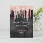 Chique roos blush zwart druppels nieuwjaar kerst (Staand voorkant)