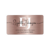 Chique Roos Goud Geborsteld Metalen Script Naam Mo Etiket (Voorkant)