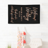 Chique Roos Goud Moderne Typografie Bruiloft Welko Spandoek (Insitu)