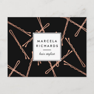 Chique Roos Gouden Bobby Pins Haar Stylist Salon Z Briefkaart