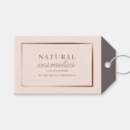 Chique Roos Gouden Folie & Blush Roze Natuurlijke  Cadeaulabel