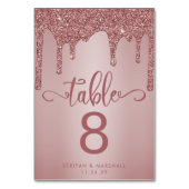 Chique Roos Gouden Glitter Bruiloft Kaart (Achterkant)