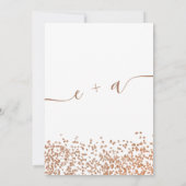 Chique roos gouden glitter confetti witte bruiloft kaart (Achterkant)