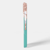 Chique Roos Gouden Glitter Drips Ananas Mint Groen Case-Mate iPhone Case (Achterkant / Links)