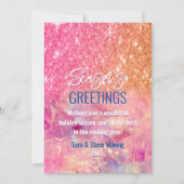 Chique roos gouden roze glitter kerst nieuwjaar (Voorkant)