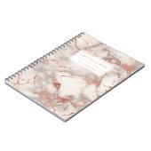 Chique roos goudmarmer notitieboek (Linkerzijde)