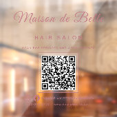 Chique Rose Goud Handtekening Script QR Code Zakel Raamsticker (Vel 2)