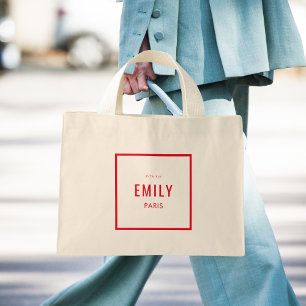 Chique Rouge Rood Beauty / Mode Merkpromo Mini Tote Bag