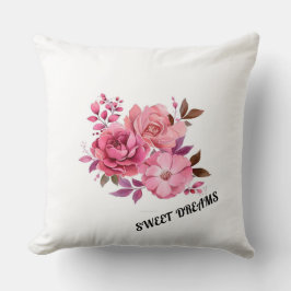 Chique Roze Aquarel Bloemboeket Zoete Dromen Kussen