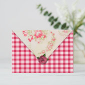 Chique Roze Bruiloftsreceptie RSVP Kaart (Staand voorkant)