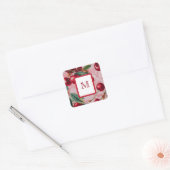 Chique  roze 'Cherry Pop' Vierkante Sticker (Envelop)