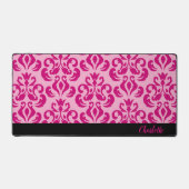 Chique roze damast bureau mat (Voorkant)