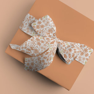 Chique Roze Ditsy Bloemen Satijnen Lint