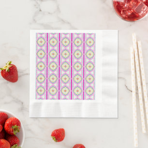 Chique roze en gouden geometrisch bloempatroon servet
