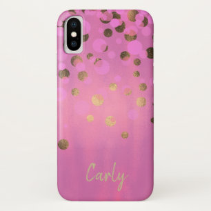 Chique roze en gouden iPhone X hoesje