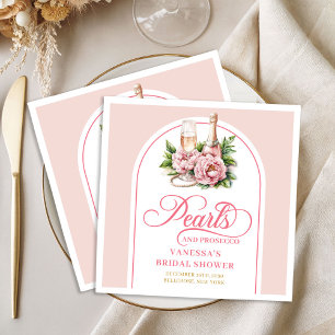 Chique Roze en Gouden Parels Bruidsbruiloftservies Servet