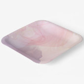 Chique roze en gouden vierkante papieren bord (Gebogen)