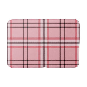 Chique roze en grijze plaid modepatroon badmat