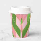 Chique roze en groene argyle papieren bekers (Rechts)