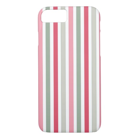 Chique roze en groene strepen Case-Mate iPhone case (Achterkant)