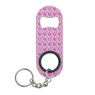 Chique Roze Geometrisch Alfabet N Initiaal Mini Flessenopener