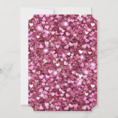 Chique roze glitter harten kaart (Achterkant)