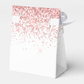 Chique roze glitter wit dank u bruiloft bedankdoosjes (Achterkant)