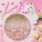 Chique roze Glitz Zebra Print Papieren Bordje (Feest)