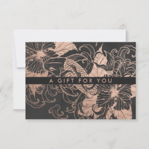 Chique Roze Goud Bloem Koi Cadeaubon