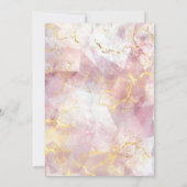 Chique roze goud glitter druppels monogram kerst kaart (Achterkant)