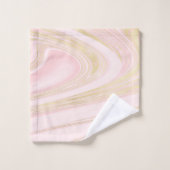 Chique roze goud marmeren wervelpatroon bad handdoek (Wasdoekje)