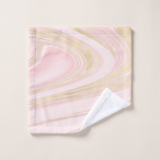 Chique roze goud marmeren wervelpatroon bad handdoek (Wasdoekje)
