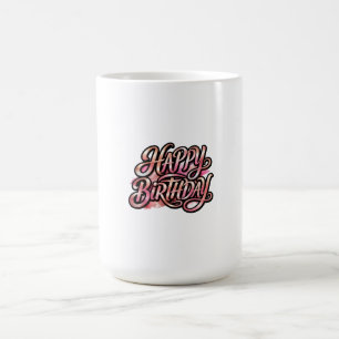Chique Roze Gouden Gelukkig Verjaardag Glitter Typ Koffiemok