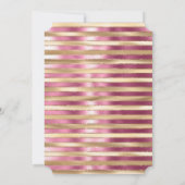 Chique roze gouden glam strepen kaart (Achterkant)