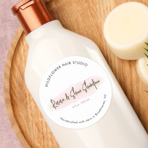Chique Roze Gouden Kapsalon Productlabel Ronde Sticker