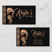 Chique Roze Gouden Roze Schoonheid Meisje Haar Mak Visitekaartje (Voorkant / Achterkant)