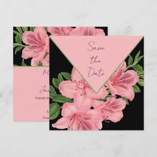 Chique roze hibiscus bewaar de datum save the date