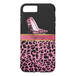 Chique roze jaguarprint iPhone 7 Plus hoesje
