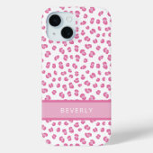 Chique roze luipaard print gepersonaliseerd Case-Mate iPhone case (Achterkant)
