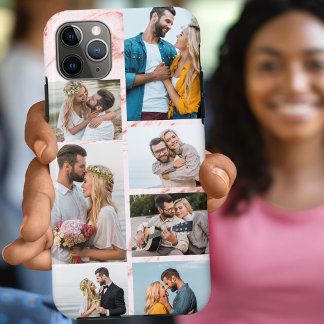 Chique roze marmer 7 fotocollage iPhone 11 pro max hoesje