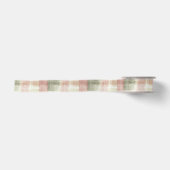 Chique Roze Mint Crème Geruit Strepen Verjaardag Lint (Voorkant)