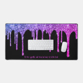Chique roze Paarse Glitter Drips Custom Bureaumat (Keyboard & Muis)