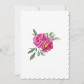 Chique Roze Pioen Bloemen Groen 60e Verjaardag Kaart (Achterkant)