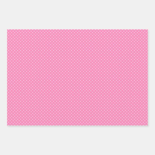 Chique roze polka stippen wit gestreept inpakpapier vel (Voorkant)