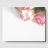 Chique roze roos bloem boeket bruiloft gastenboek (Achterkant)