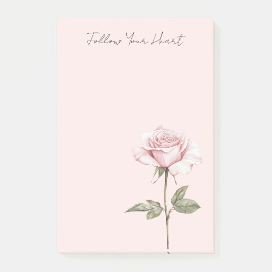 Chique Roze Roos Bloem Post-it® Notes (Voorkant)