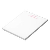 Chique Roze Script Van het Bureaublad van Naam Aan Notitieblok (Gedraaid)