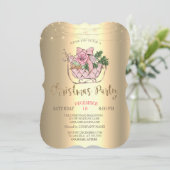 Chique roze slee,Sliert lichten goud Kaart (Staand voorkant)