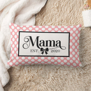 Chique Roze Stippen Custom Mama Aandenken Kussen